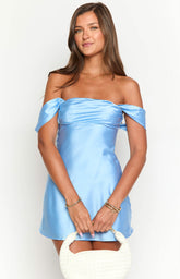 Zoella Blue Off The Shoulder Mini Dress